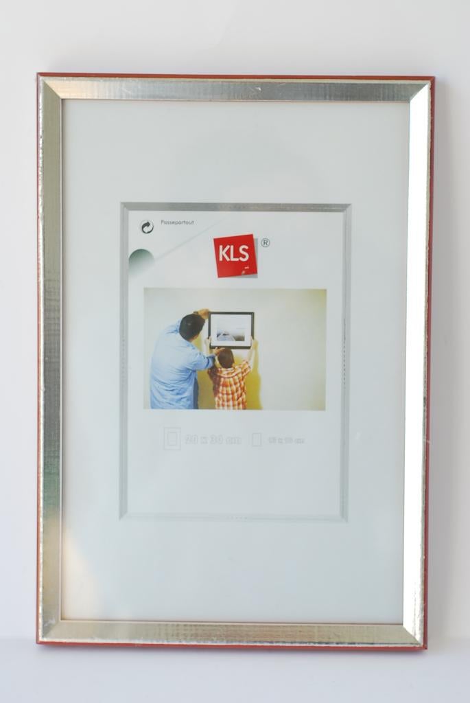 KLS fotolijst rood zilver 20x30 cm, Verzenden, Geen, Henzo International, Zo goed als nieuw