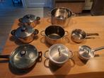8 delige pannenset, Huis en Inrichting, Keuken | Potten en Pannen, Ophalen of Verzenden, Gebruikt, Rvs, Pannenset