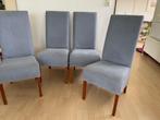 4 Eetkamer stoelen, Huis en Inrichting, Stoelen, Ophalen, Gebruikt, Blauw, Vier