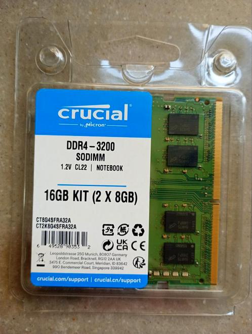 Crucial CT2K8G4SFRA32A, Computers en Software, RAM geheugen, Nieuw, Laptop, 8 GB, DDR4, Ophalen of Verzenden