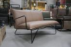 Leuke luxe 2-zits bank EARL Jess design metaal & leer