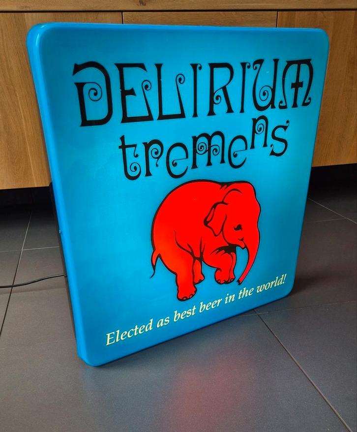 Delirium Tremens Lichtreclame GROOT formaat, Verzamelen, Biermerken, Zo goed als nieuw, Overige typen, Overige merken, Ophalen of Verzenden