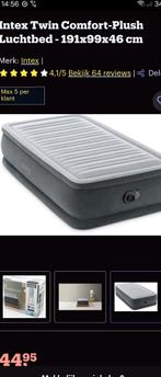 INTEX luchtbed met ingebouwde pomp 1pers, 1 wk gebruikt., Caravans en Kamperen, Ophalen, Ingebouwde pomp, Zo goed als nieuw, 1-persoons