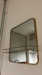 Gouden spiegel met rekje, Huis en Inrichting, Woonaccessoires | Spiegels, Ophalen, Minder dan 50 cm, Zo goed als nieuw, Minder dan 100 cm