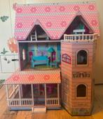 Groot poppenhuis hout van KidKraft + accessoires., Ophalen, Zo goed als nieuw, Poppenhuis
