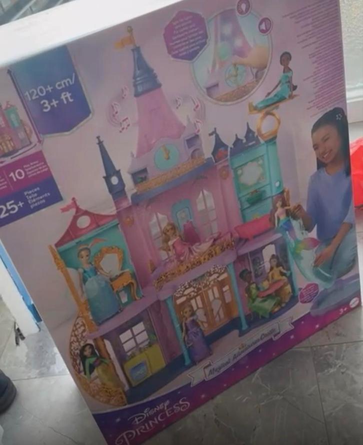 ONGEOPEND 120cm Disney Princess Magische Kasteel - HLW29, Kinderen en Baby's, Speelgoed | Poppenhuizen, Nieuw, Poppenhuis, Ophalen of Verzenden