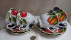 4 Kop en Schotels Fruit Porselein Alt Regensburg, Gebruikt, Ophalen of Verzenden, Overige stijlen, Kop(pen) en/of Schotel(s)