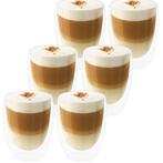 Dubbelwandige koffieglazen 350ml – set van 6 NU Actie €19,90, Nieuw, Ophalen of Verzenden, Glas, Overige stijlen