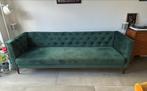Groene velvet bank - Driepersoons Woood Nisa, Huis en Inrichting, Banken | Sofa's en Chaises Longues, Ophalen, Gebruikt, Driepersoons