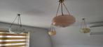 Engelse antieke glazen hanglampen, jaren 30,  10 stuks, Ophalen, Gebruikt, Glas, Minder dan 50 cm