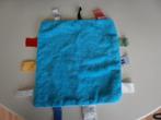 HEMA labeldoek badstof blauwe en geruite achterkant tricot, Kinderen en Baby's, Speelgoed | Knuffels en Pluche, Ophalen of Verzenden