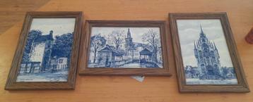 3 delfts blauwe tegels Gouda , H. du Bois. beschikbaar voor biedingen