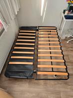Slaapbank IKEA Nyhamn met petrol hoes, Huis en Inrichting, Ophalen, Gebruikt, Tweepersoons, 140 cm