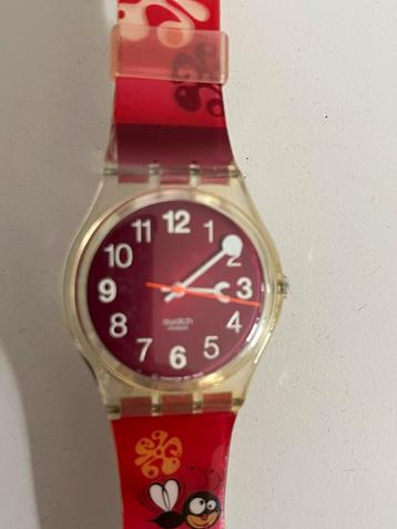 Swatch Polshorloge - Rood met Print beschikbaar voor biedingen