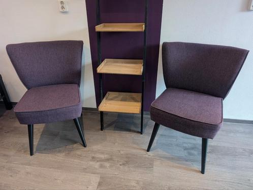 2 leuke paarse fauteuils, Huis en Inrichting, Stoelen, Gebruikt, Twee, Stof, Overige kleuren, Ophalen