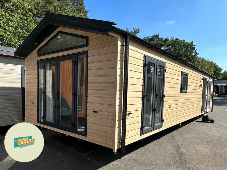 Chalet te koop : Prestige Jura 1100x400, Caravans en Kamperen, Stacaravans, tot en met 4, Ophalen of Verzenden