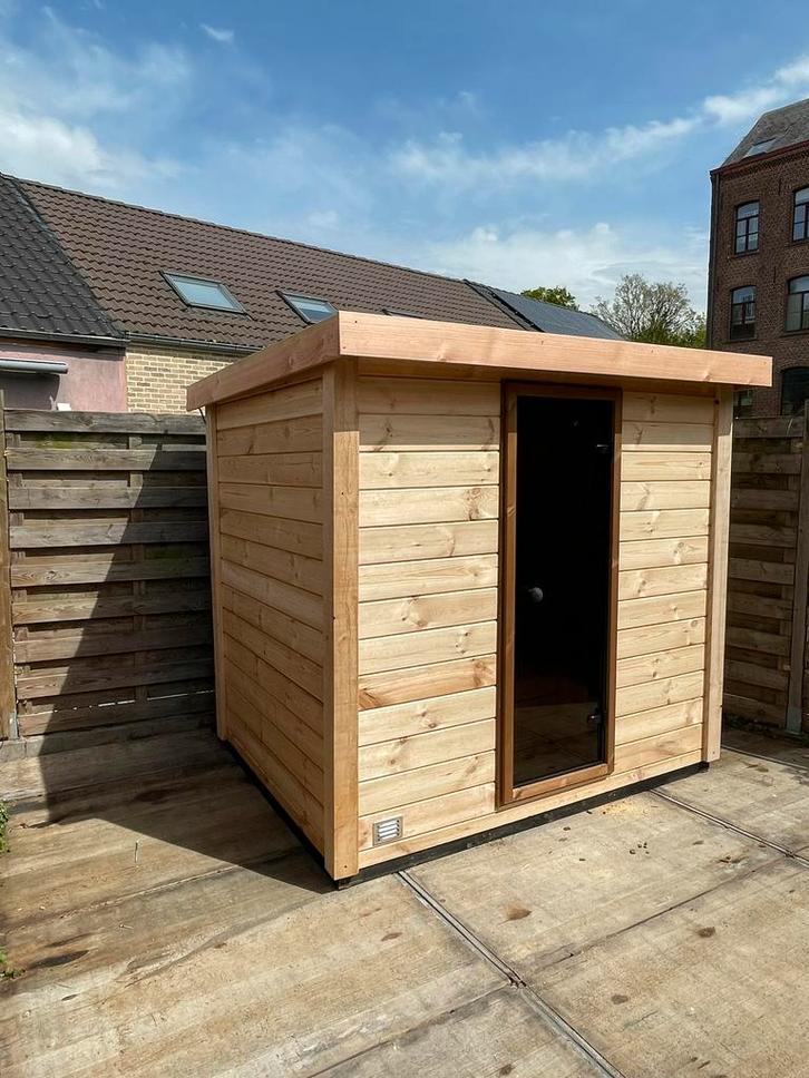Buitensauna Binnensauna Grenen sauna buiten sauna + kachel, Sport en Fitness, Sauna, Nieuw, Ophalen of Verzenden