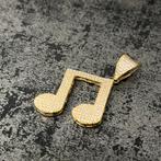 14 karaat gouden hanger muzieknoot model, Ophalen of Verzenden, Zo goed als nieuw, Goud, Kruis of Symbool