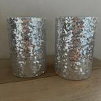 Kaarsenhouders, waxinelichtjes, glitter, zilver Riverdale, Huis en Inrichting, Ophalen of Verzenden, Zo goed als nieuw, Overige materialen