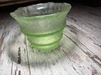 Art Deco craquelé Glazen Vaas - Groen, Ophalen of Verzenden