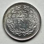 Nederlands Wilhelmina kwartje uit 1941, Zilver, 25 cent, Ophalen of Verzenden, Koningin Wilhelmina