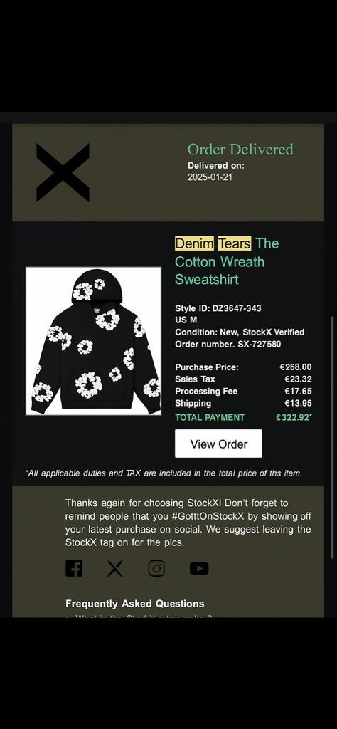 Denim Tears Trui - Maat M - ZGAN, Kleding | Heren, Truien en Vesten, Zo goed als nieuw, Maat 48/50 (M), Zwart, Ophalen of Verzenden