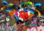154 Graffiti Colors Vlies Fotobehang 350x250cm in 3 maten, Ophalen of Verzenden, Minder dan 10 m², Geel