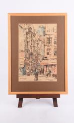 Jan Korthals (1916-1972) – “Place du Petit Pont, Paris”, Ophalen of Verzenden