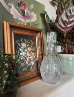 Vintage kristallen fles/karaf, 23x10cm. Glas vaas drank, Antiek en Kunst, Antiek | Glas en Kristal, Verzenden