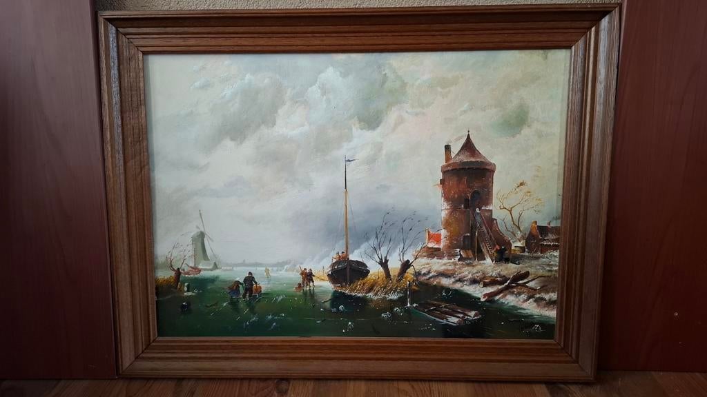 Twee gesigneerde schilderijen, Antiek en Kunst, Kunst | Schilderijen | Klassiek, Ophalen