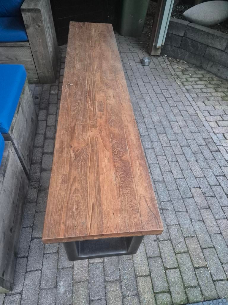 Massief mango eetbankje, Ophalen