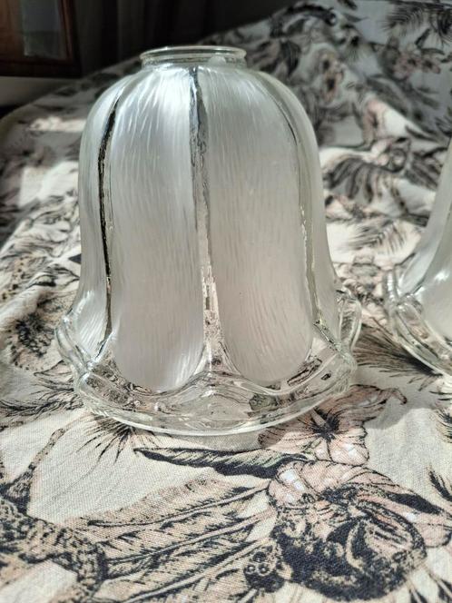 Vintage zware lampenkapjes, Huis en Inrichting, Lampen | Tafellampen, Nieuw, Minder dan 50 cm, Glas, Ophalen of Verzenden