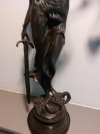 Vrouwe Justitia, groot bronzen beeld op marmeren voet 51,5cm, Antiek en Kunst, Kunst | Beelden en Houtsnijwerken, Ophalen of Verzenden