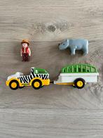 Playmobil 123 dieren transport auto met trailer, zgan, Kinderen en Baby's, Speelgoed | Playmobil, Ophalen of Verzenden, Zo goed als nieuw