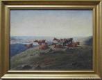 DEENS===Luplau Janssen 1869-1927== landschap met koeien ==, Antiek en Kunst, Kunst | Schilderijen | Klassiek, Ophalen