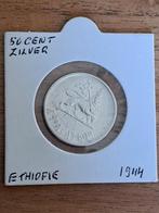 Ethiopië 50 cents 1944, Postzegels en Munten, Munten | Afrika, Ophalen of Verzenden, Overige landen, Losse munt, Zilver