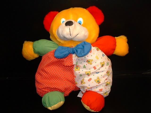 ANNA CLUB PLUSH BEER PLUCHE GEEL MET HALF ROOD KATOENEN, Kinderen en Baby's, Speelgoed | Knuffels en Pluche, Nieuw, Overige typen