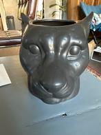Zwarte Panter Vaas, Gebruikt, Zwart, Aardewerk of Porselein, Ophalen of Verzenden