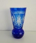 Grote kobalt blauwe glazen vaas, Boheems, vintage, Antiek en Kunst, Antiek | Glas en Kristal, Ophalen of Verzenden