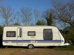 Hobby Excellent 560 UFF 2007 met dubbele seizoensvoortent, Caravans en Kamperen, Caravans, Vast bed, Kachel, Rondzit, Hobby