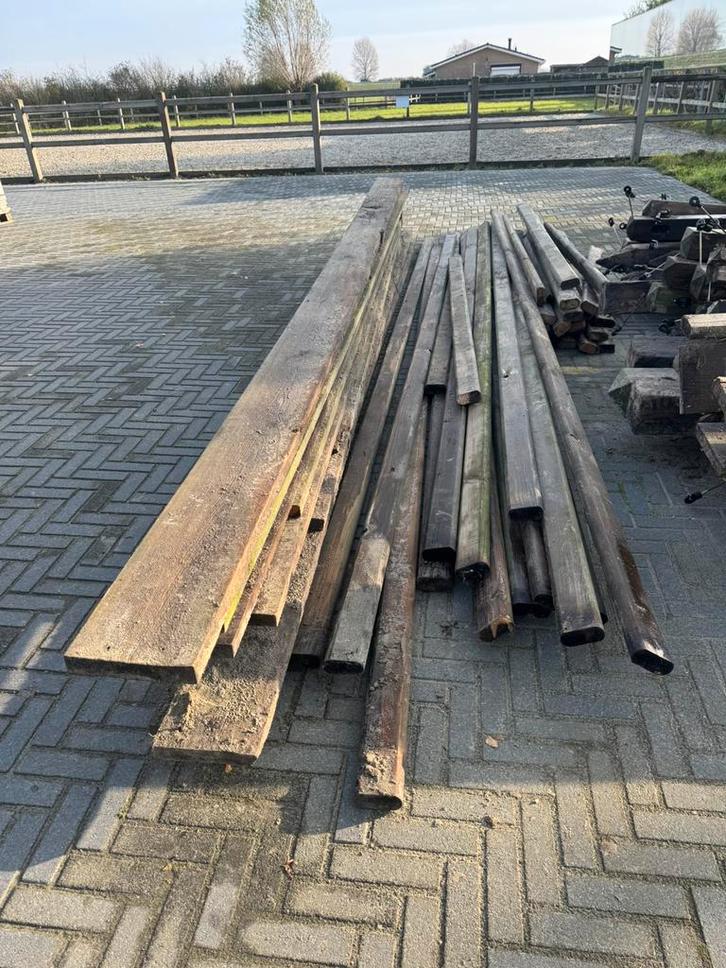 Hekwerk, Tuin en Terras, Tuinhekken en Hekwerk, Gebruikt, Overige typen, Hout, Met poort, Ophalen