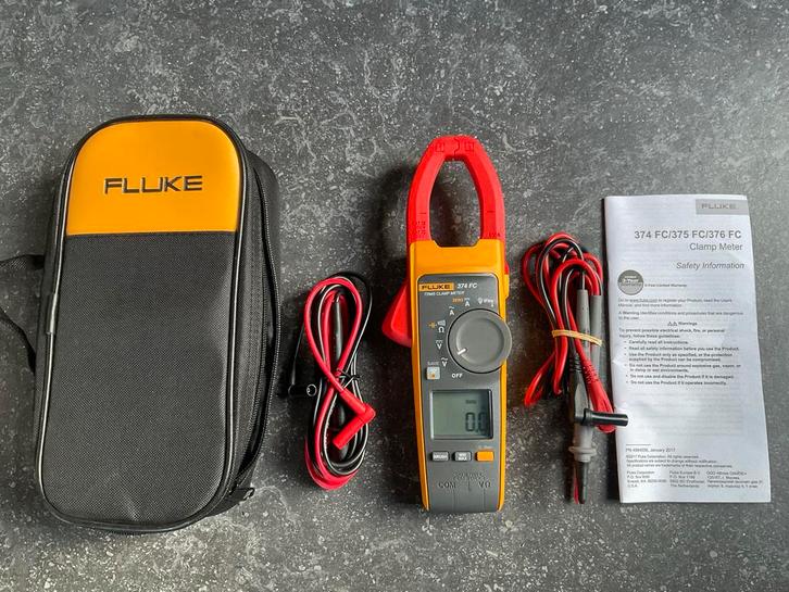 Fluke 374 FC Stroomtangmeter - TRMS clamp meter, Doe-het-zelf en Verbouw, Meetapparatuur, Zo goed als nieuw, Elektriciteit, Verzenden