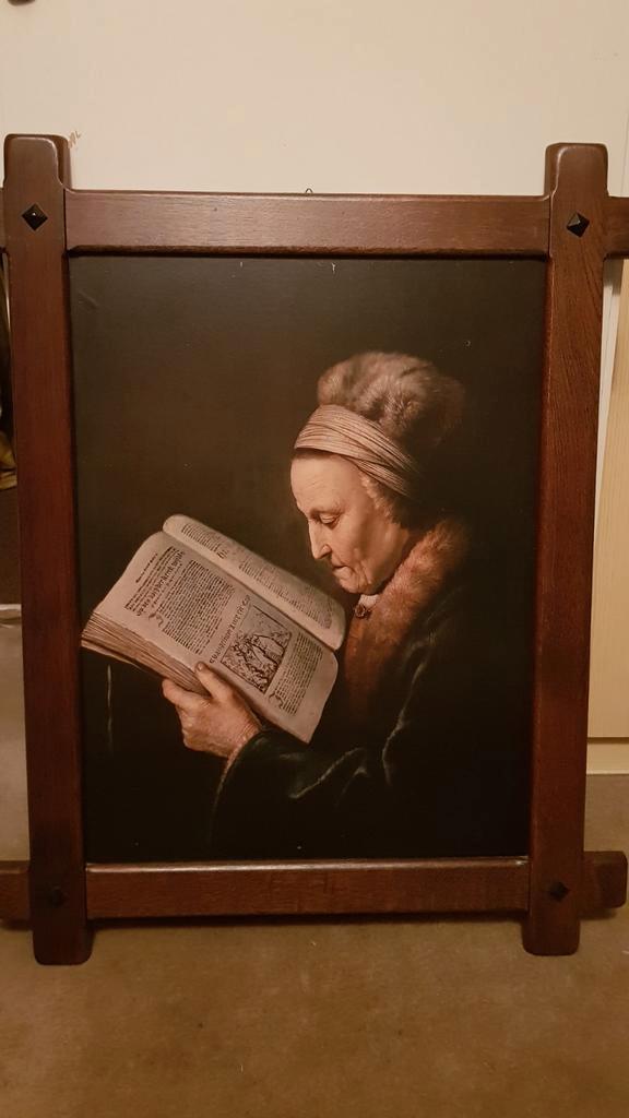 Vintage Schilderij: Moeder van Rembrandt, Antiek en Kunst, Kunst | Schilderijen | Klassiek, Ophalen of Verzenden