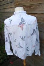 Blouse wit vogels Emily van den Bergh mt 42, Kleding | Dames, Maat 42/44 (L), Wit, Zo goed als nieuw, Emily van den Bergh