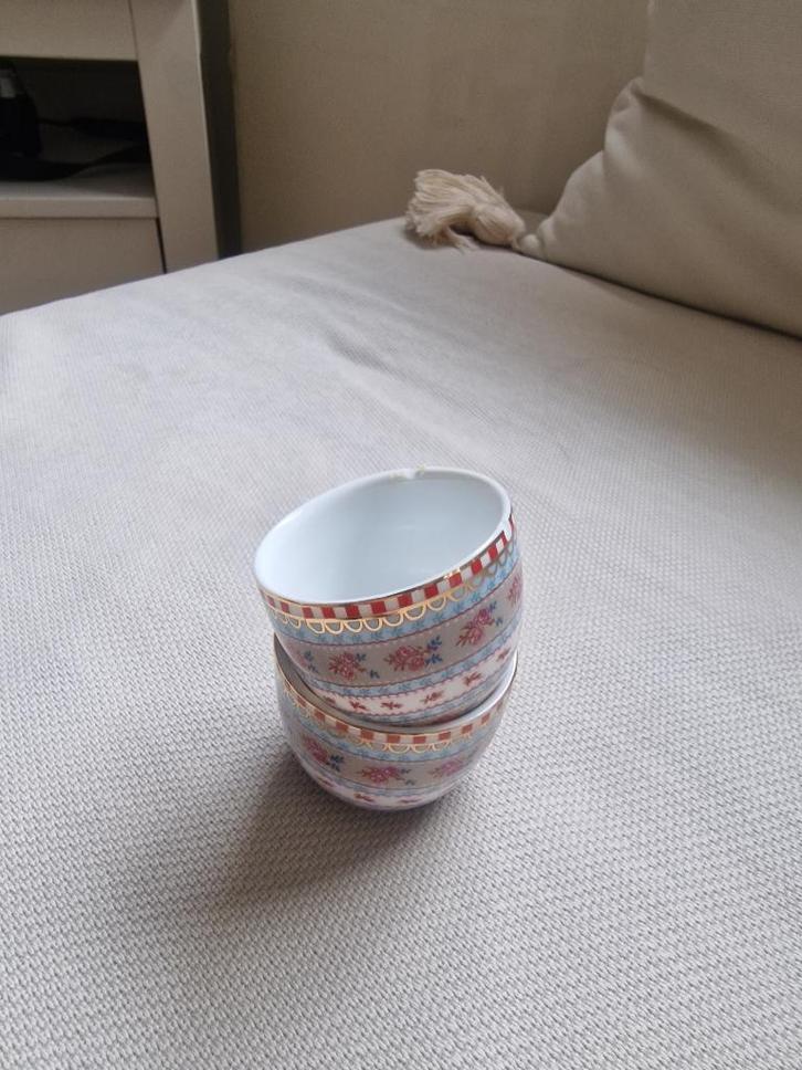 Pip eierdopjes floral khaki x2, Huis en Inrichting, Keuken | Servies, Gebruikt, Overige typen, Overige stijlen, Porselein, Ophalen of Verzenden