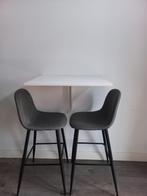 Grijze hoge eetkamerstoelen/barstoelen, Huis en Inrichting, Barkrukken, Ophalen, Zo goed als nieuw, Metaal, 90 cm of meer