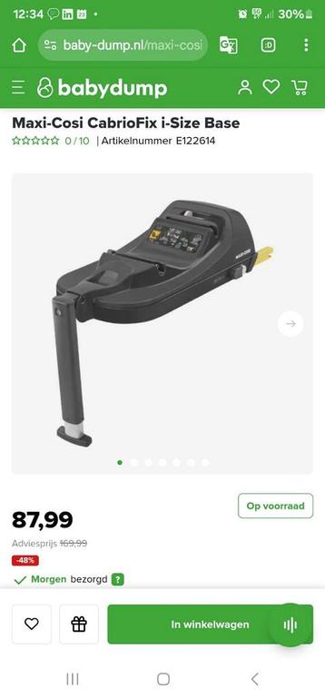 Een nette Maxi Cosi met een Maxi Cose Isofix base beschikbaar voor biedingen