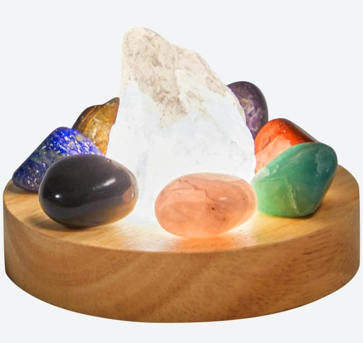 Chakra Kristallamp met Edelstenen, Huis en Inrichting, Woonaccessoires | Kandelaars en Kaarsen, Nieuw, Kandelaar, Minder dan 25 cm