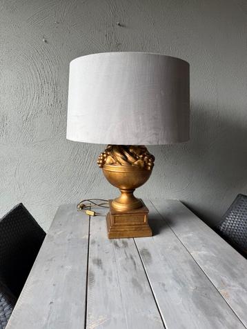 Goudkleurige Barok lamp fruit met velvet kap beschikbaar voor biedingen