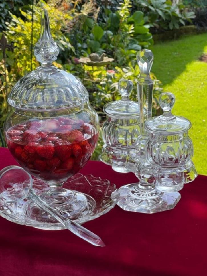 BOWLPOT/PUNCHPOT, ZUURSTEL/MARMELADESTEL OLIJFSLIJPSEL, Antiek en Kunst, Antiek | Glas en Kristal, Verzenden